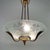 1920s Art Deco Frosted Glass & Brass Chandelier, Sweden, 1930s For Sale - Image 5 of 17