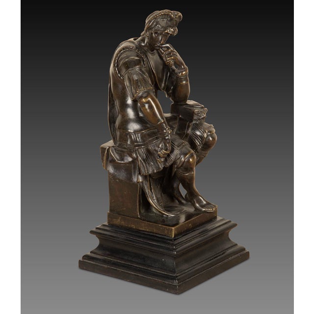 Antique French Bronze Figure of the Seated Lorenzo De Medici, 1880 For Sale - Image 9 of 10