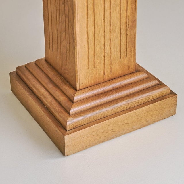 Brown French Oak Pedestal with Stepped Base, 1940s For Sale - Image 8 of 10