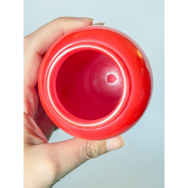 Mid 20th Century Vintage Italian Hand Carved Red Alabaster Vase For Sale - Image 5 of 6