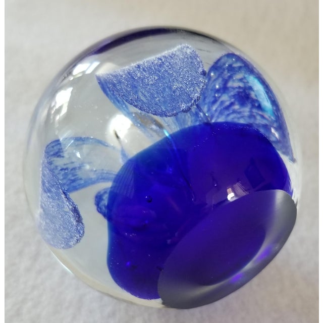 Cobalt Blue Flower Paperweight Chairish
