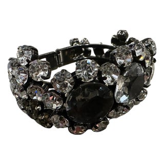 Bold 21st Century Coppola E Toppo Black Crystal Pave Wide Bangle Bracelet For Sale