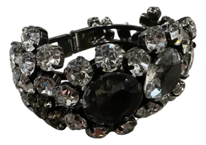 Bold 21st Century Coppola E Toppo Black Crystal Pave Wide Bangle Bracelet