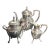 Antique Neoclassical French Silver-Plate Teapot Set Creamer & Sugar Box- 3 Pieces For Sale