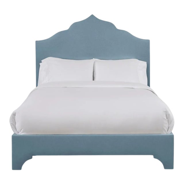 Clementine Twin Bedframe, Blue Velvet For Sale