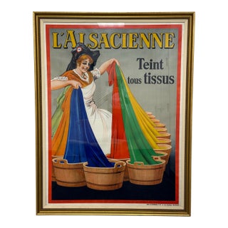 L’Alsacienne Original Custom Framed Poster, Circa 1920's For Sale