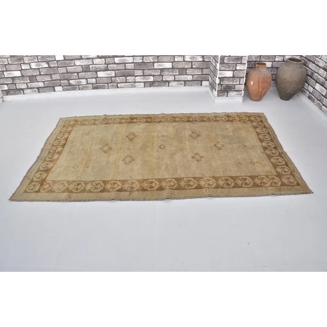 Tan Oushak Area Tan Colour Rug For Sale - Image 8 of 10