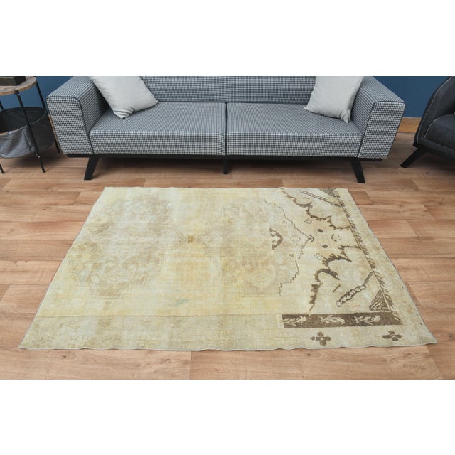 1970s Vintage Handmade Wool Cotton Turkish Beige Runner Rug For Sale In San Francisco - Image 6 of 11