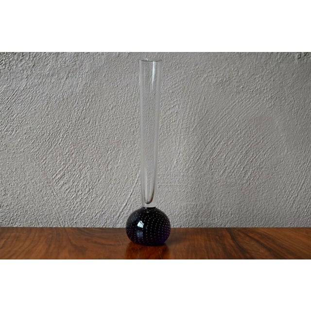 Murano Glass Bubbly Vase with Purple Accents, 1970s For Sale - Image 3 of 7
