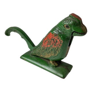 Early Cast Iron Bird Nut Cracker in Original Paint For Sale