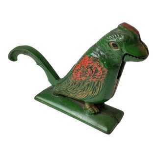 Early Cast Iron Bird Nut Cracker in Original Paint For Sale