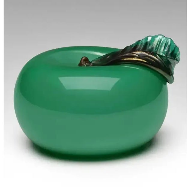 Mid-Century Modern Napoleone Martinuzzi for Venini Green Apple Glass Sculpture, Italy, 1926, Signed For Sale - Image 3 of 5