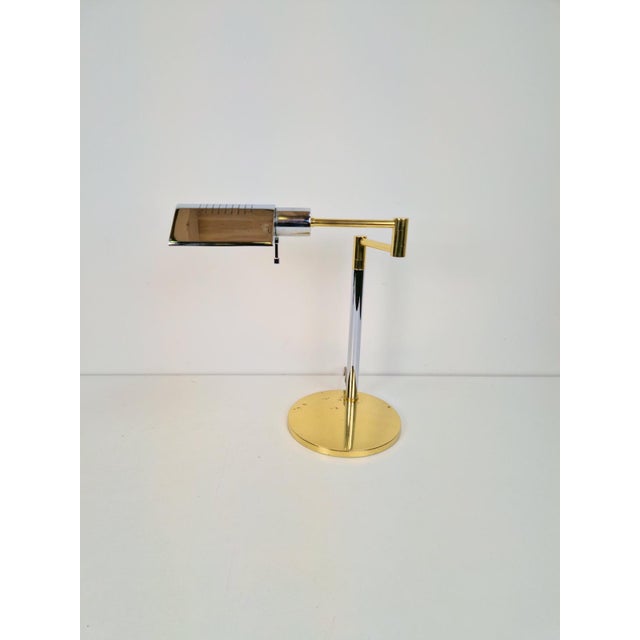 Adjustable Brass Chrome Table Lamp from Star Leuchten, Germany, 1970s For Sale - Image 4 of 10