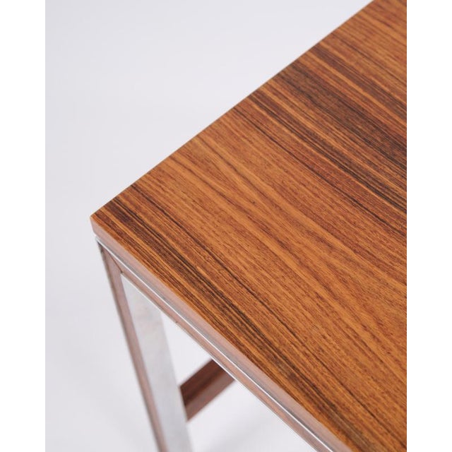 Wood Side Table in Rosewood and Aluminium, 1960s For Sale - Image 7 of 10
