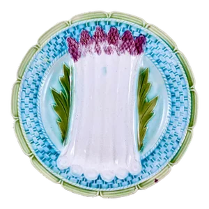 Orchies French Faïence Majolica Asparagus Plate, Circa 1885