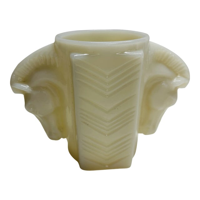 1920 Milk Glass Horse Vase For Sale