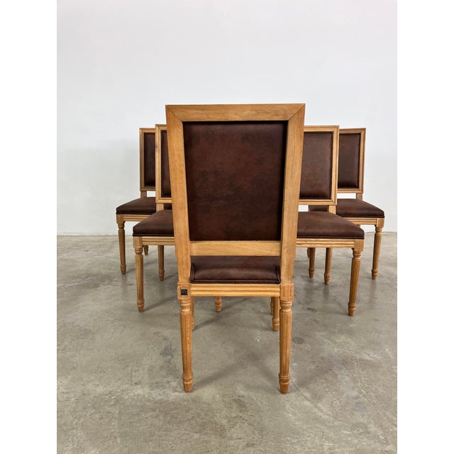 1960s Vintage French Louis XVI Dining Chairs – Set of 6 For Sale - Image 5 of 7