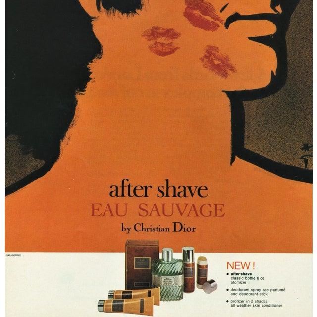 Mid-Century Modern 1974 French Christian Dior Men's Fragrance Advertisement Print, Matted For Sale - Image 3 of 3