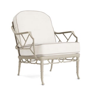 Brown Jordan Calcutta Lounge Chair in Titanium with Sea Salt and Dune Welt Cushions For Sale