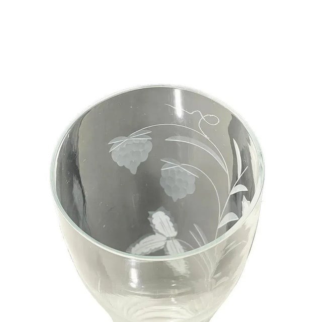 Glass Large Engraved Beer Glasses with Wheat and Fruit Pattern, 1950s, Set of 6 For Sale - Image 7 of 10