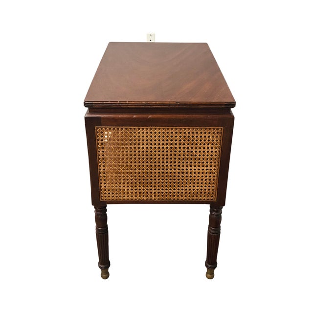 Late 20th Century Baker Furniture Milling Road Mahogany Cane Console Side Table For Sale In Charlotte - Image 6 of 9
