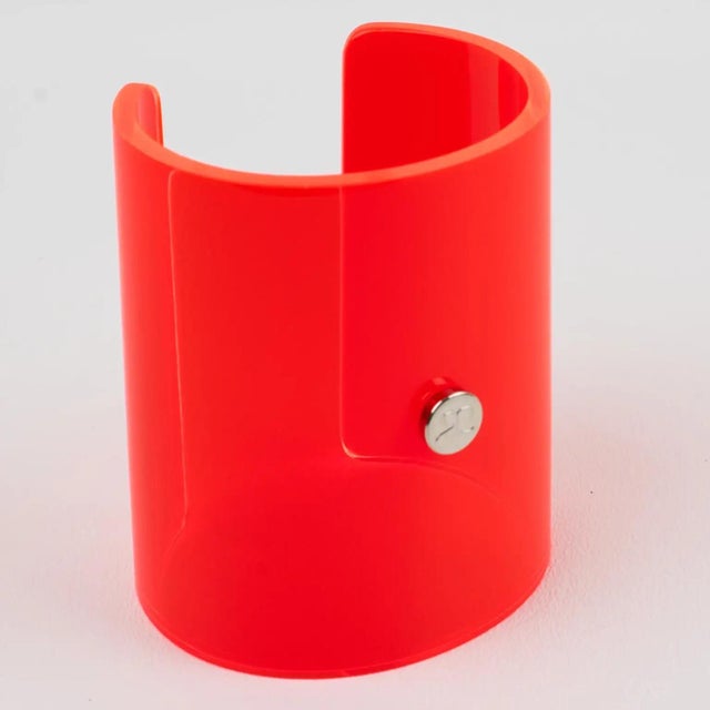 Mid-Century Modern Courreges Paris Orange Acrylic Cuff Bangle Bracelet For Sale - Image 3 of 10