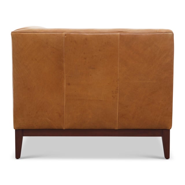 Not Yet Made - Made To Order Modern Tufted Leather Chair For Sale - Image 5 of 7
