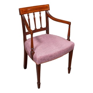 Antique Morning Room Chair, English, Desk, Elbow Seat, Reception Hall, Regency For Sale