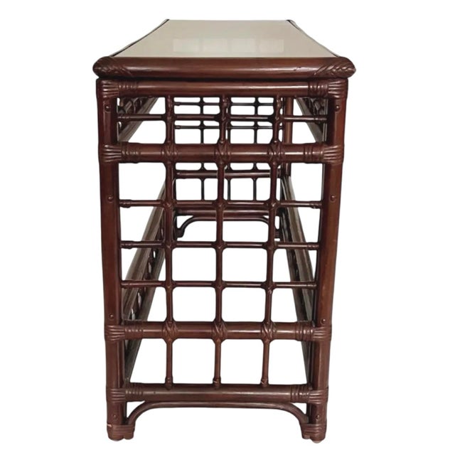 1970s Faux Bamboo Console Table, Attributed to Brown Jordan For Sale In Miami - Image 6 of 8