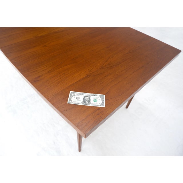 Danish Mid Century Modern Teak Boat Shape Dining Table w/ 3 12" Leaves MINT For Sale - Image 17 of 17