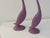 Abstract Vintage Ceramic Dark Lavender Crane Figurines, a Pair For Sale - Image 3 of 4