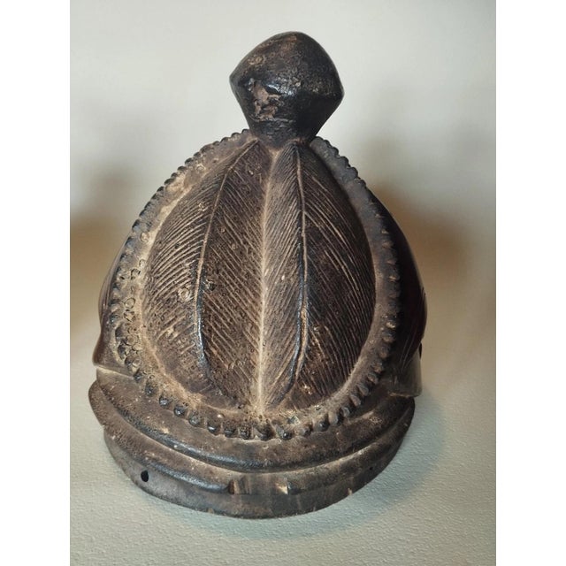 African Mende Double-Sided Janus Wood Helmet Mask, Sierra Leone, 1960s, in Very Good conditions. Designed 1960 to 1969