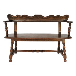 Vintage Arts & Crafts Jamestown Lounge Feudal Bench Romweber Viking Oak Style For Sale