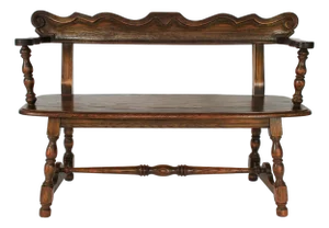 Vintage Arts & Crafts Jamestown Lounge Feudal Bench Romweber Viking Oak Style