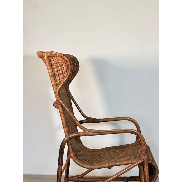 Wicker and Bamboo Armchair, 1970s For Sale - Image 6 of 18