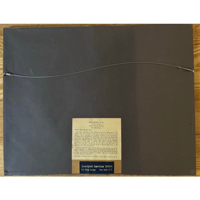 1930s Fine Drypoint Etching by Sam Thal, Framed For Sale - Image 6 of 7