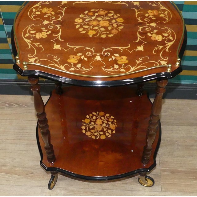 Italian Wooden Bar Cart, 1960s For Sale - Image 10 of 11