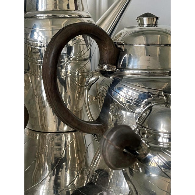 Large Mexican Modern Sterling Silver Coffee Tea Serving Set William Spratling For Sale - Image 17 of 18
