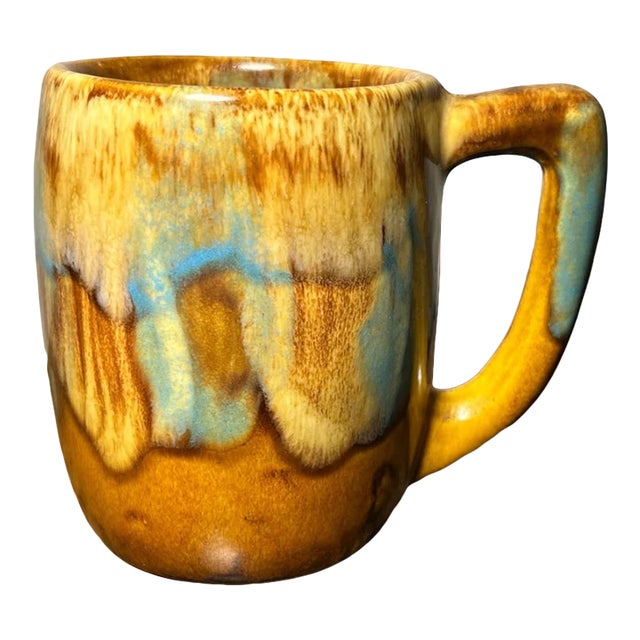 Vintage 1970’s Hot Springs Booger Hollow, Arkansas Art Pottery Drip Glaze Clay Coffee Mug For Sale
