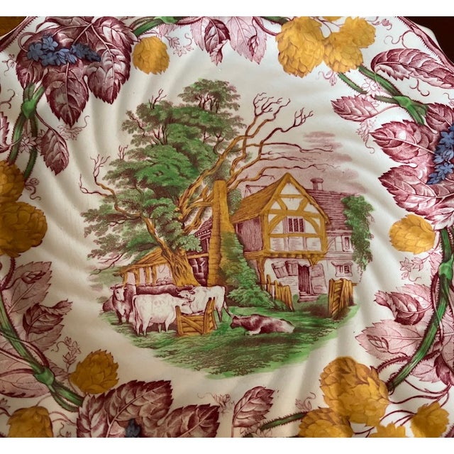 Spode Spode Copeland Edward Duncan Rural Scenes Dinner Plates - Set of 4 Early 20th Century For Sale - Image 4 of 7