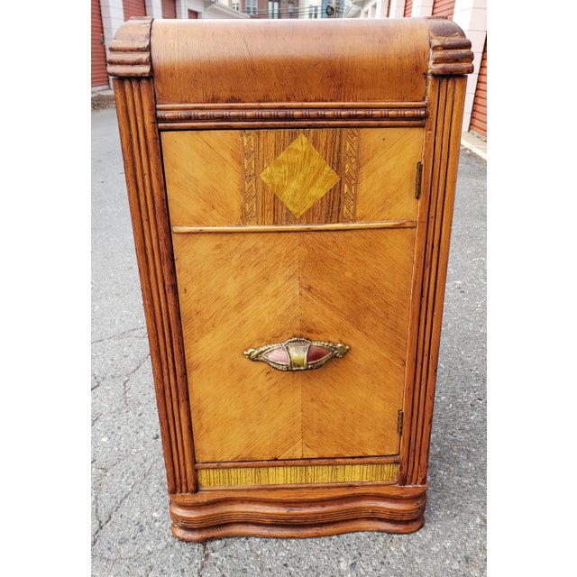 Art Deco Waterfall Side Table Nightstand, Circa 1930s Chairish
