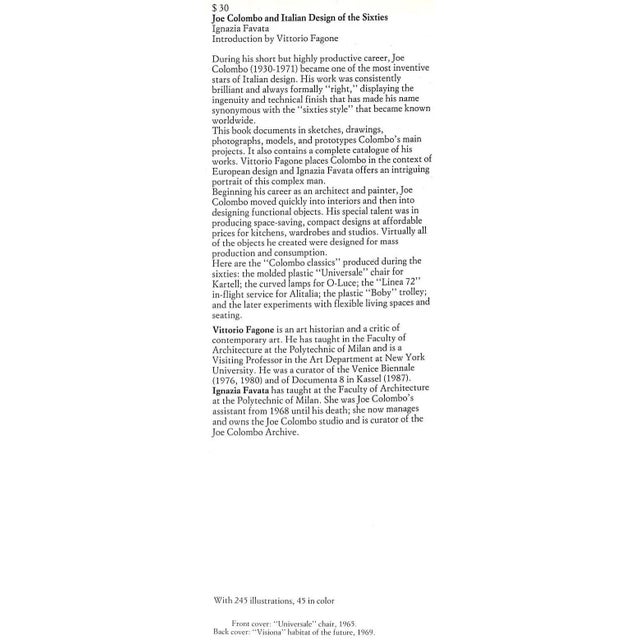 Traditional "Joe Colombo and Italian Design of the Sixties" 1988 Favata, Ignazia [Commentary and Catalogue] For Sale - Image 3 of 12