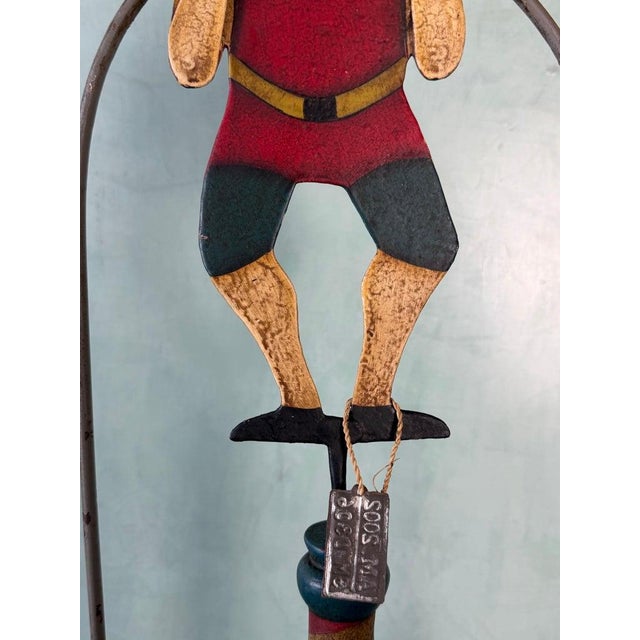 Vintage Folk Art Strongman Carnival Balance Toy Sculpture For Sale - Image 4 of 11