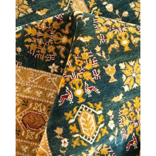 Textile Mogul, One-of-a-Kind Hand-Knotted Area Rug in Green, 12' 4" x 17' 10" For Sale - Image 7 of 8