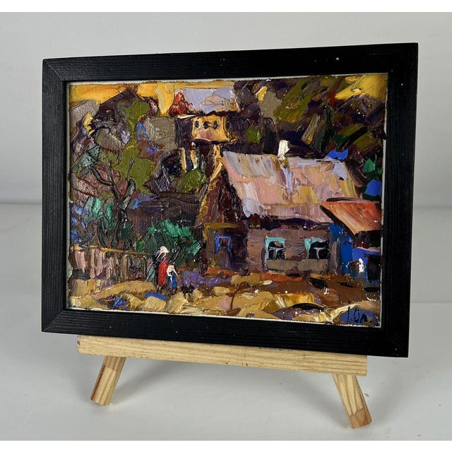 Oil painting Evening in the Village Oleksiy Ivanyuk is an expressive and emotionally rich landscape that captures the...