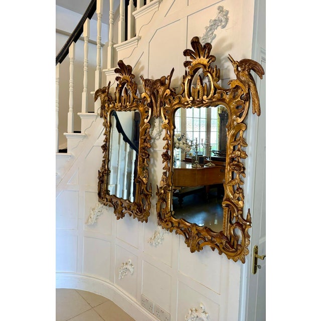 Antique Giltwood Rococo Chinoiserie Wall Mirrors, 1880, Set of 2 For Sale - Image 14 of 17