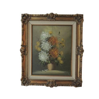 1960s Oil Painting by Baccie 24 X 28 "California School of Painters" Floral Still Life Scene For Sale