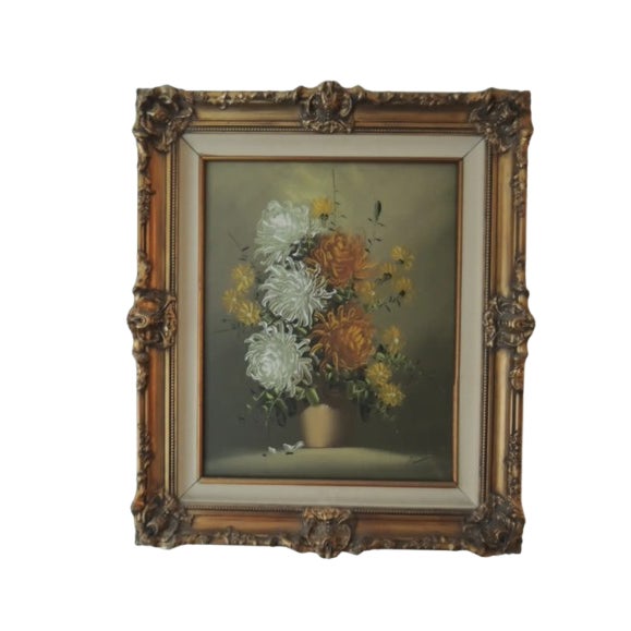 1960s Oil Painting by Baccie 24 X 28 "California School of Painters" Floral Still Life Scene For Sale