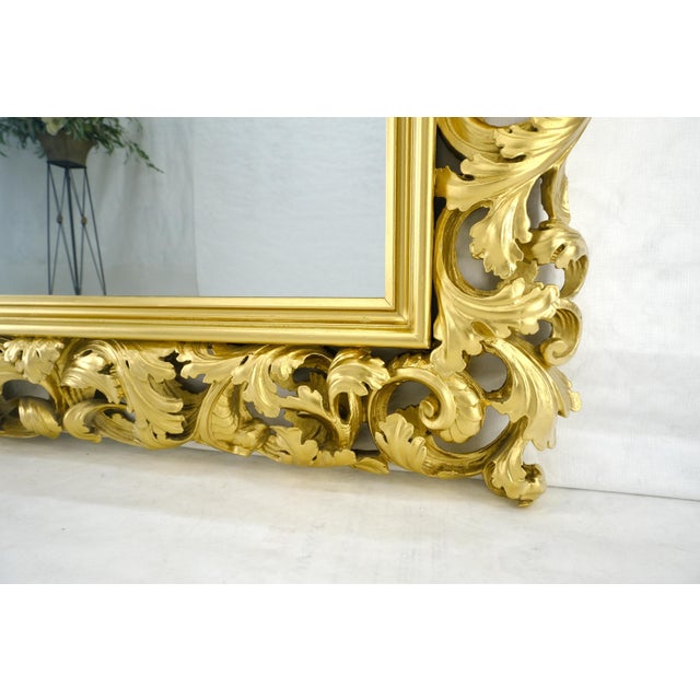 Massive Large Heavy carved Gold Gilt Frame Wall Mirror Regency Style For Sale - Image 15 of 17