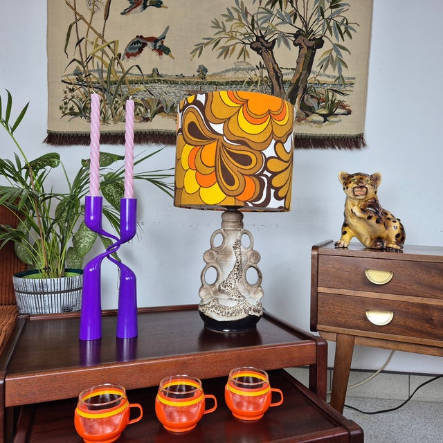 Mid-Century Ceramic Table Lamp from Steinbach, Germany, 1960s For Sale - Image 9 of 10